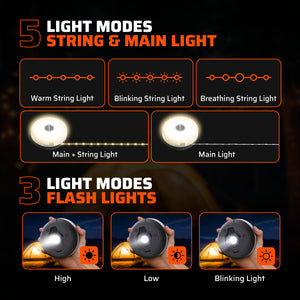 Portable LED Camping String Light